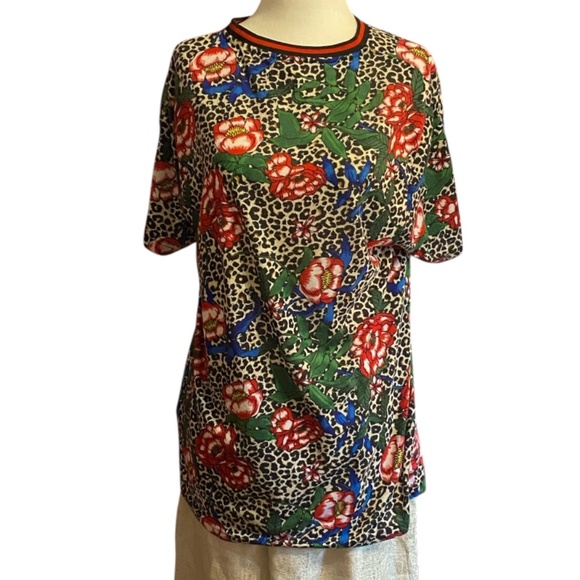 Fresh Prints of Bél-Air floral leopard print tshirt. Sz M - Picture 9 of 15